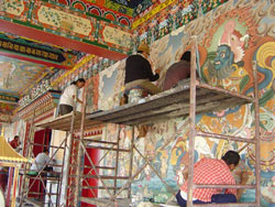 Painter Painting Wall on Kapan Monastery